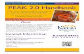PEAK 2.0 Handbook253 Justin Hall Manhattan, KS 66506 785-532-2776 ksucoa@gmail.com Mention of particular services, methods of operation or products does not constitute an ... The new