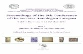 Proceedings of the 5th Conference · Proceedings of the 5th Conference of the Societas Iranologica Europæa held in Ravenna, 6-11 October 2003 Vol. I Ancient & Middle Iranian Studies