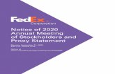 Notice of 2020 Annual Meeting of Stockholders and Proxy ...1)_11_FedEx_NPS_WR.pdf · > The FedEx 2020 Proxy Statement; and > The FedEx Annual Report to Stockholders for the fiscal