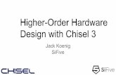 Higher Order Hardware Design with Chisel 3€¦ · Write Scala program to construct and connect hardware objects Parameterized types Object-Oriented Programming Functional Programming