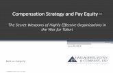 Compensation Strategy and Pay Equity · •Sally’s compa ratio: 65/70 = .93 or 93% •Tom’s compa ratio: 75/70 = 1.1 or 110% The methods for assessing pay equity vary significantly