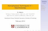 Astrophysical Techniques IV Spectroscopybn204/lecture/2012/aptech-bn-l4.pdf · 2018. 12. 14. · Astrophysical Techniques IV B. Nikolic Science background Spectroscopy techniques