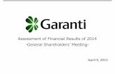 Assessment of Financial Results of 2014 -General ... · April 9, 2015 Assessment of Financial Results of 2014 -General Shareholders’ Meeting- Our net income reached TL 3.7 Billion