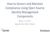 How to Govern and Maintain Compliance Using Open Source ......Oracle HCM 3. LDAP ApacheCon NA, Miami 2017 Demo Environment Google Apps connector HCM connector (peoplesoft) Open 26