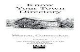Know Your Town Directory KYT Directory 3-15(final).pdf · Town of Weston, Connecticut Form of Government Board of Selectmen/Town Meeting Town Profile Weston, incorporated in 1787,