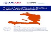 Violence Against Women in Elections in Haiti: An IFES ... · 17/6/1994  · violence against women in politics is a substantial threat to the integrity of the electoral process –