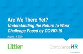 Are We There Yet? - compliancehr.com · Melissa Peters . Special Counsel Littler, Walnut Creek, CA mpeters@littler.com 925-932-2468 • In-depth understanding of the regulations that
