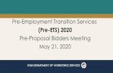 (Pre-ETS) 2020 - UtahMay 21, 2020  · Pre-ETS are activities designed to be pre-employment skill building, not job development or academic achievement. 5 Core Pre-ETS: – Job Exploration