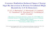 Gamma Radiation Induced Space Charge Sign Re ... - cern.chcern.ch/rd50/4th-workshop/talks/4-2-rd50-zheng-li.pdf · Gamma Radiation Induced Space Charge Sign Re-inversion in Proton