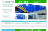 GT-452 Gas & Oil Style Smooth Wall Frac Tank · 888.772.5580 manitexsabre.com GT-452 Gas & Oil Style Smooth Wall Frac Tank Exceptional Design • The smooth wall on the GT-452 allows