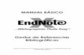 manual ENDNOTE 9marzo - WordPress.com · búsqueda en bases de datos bibliográficos en la red con una incorporación directa de las referencias. El programa puede además importar