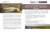 Lower Sharpham Farm Eco Event Space Hire - Ambios · Eco Event Space Hire Lower Sharpham Farm An inspiring rural venue near Totnes in South Devon. The perfect eco-friendly space for