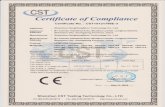 Home | Vision Audio Visual€¦ · Certificate of Compliance Applicant Applicant Address Manufacturer Manufacturer Address Product Model No. Trademark Certificate No. : CST15121786E-3