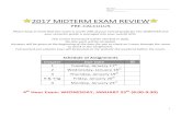 2017 MIDTERM EXAM REVIEW...2017 MIDTERM EXAM REVIEW PRE-CALCULUS Please keep in mind that this exam is worth 20% of your overall grade for this SEMESTER and your semester grade is