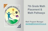 7th Grade Math Placement & Math Pathways · CC2/GFA GEO/ ALG2-Trig GFA/ ALG 1 GEO ALG2/ TRIG PRECAL AP CALC Or Calculus ALG2 Trig/ PreCal AP CALC Or Calculus 7th 8th 9th 10th 11th