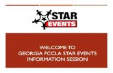 Welcome to Georgia FCCLA STAR Events Competitions · STAR EVENTS RUBRICS STAR Event rubrics can only be accessed through the FCCLA Portal using your chapter log in. 2018-2019 Competitive