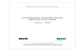 STANDARD WATER MAIN SPECIFICATIONS - New Yorknyc.gov/.../_EP/watermain_std_specs_090801.pdf · Section 3.01 Inspection, Sampling And Testing Of Water Main Materials III-3 3.02 Inspection,
