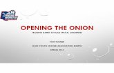 Opening the Onion · 2017. 6. 3. · purposeful positional play in 11-a-side soccer –a process analogous to slowly peeling back the layers of an onion. the march from “mob ball”