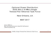 Optional Power DistributionOptional Power Distribution . IEEE 802.3 10 Mb/s Single . Twisted Pair Ethernet Task Force . New Orleans, LA. MAY 2017. 10 Mb/s Single Twisted Pair Ethernet