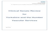 Clinical Senate Review for Yorkshire and the Humber ... Senate Report - Vas… · Clinical Senate . Clinical Senate Review . for . Yorkshire and the Humber Vascular Services. April