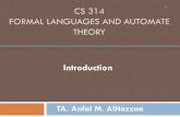 CS 314 FORMAL LANGUAGES AND AUTOMATE THEORY · CS 314 FORMAL LANGUAGES AND AUTOMATE THEORY Sheet # 1 Exercises (From the textbook –Introduction to The Theory of Computation –