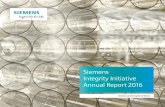 Siemens Integrity Initiative Annual Report 2016...hensive presentation to the World Bank Group in Washington on April 12, 2017 and to the European Investment Bank in Luxembourg on