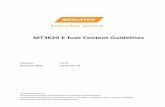 MT3620 E-fuse Content Guidelines - MediaTek · TX0 5G TX power offset high Group0: 4965 ~ 5140MHz (delta, dB) (CH196, 8, 12, 16) Customer Option 0x67 42 TX0 5G PA TSSI slope Group1: