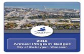 2019 Annual Program Budget - Sheboygan · 1/1/2019  · Privately owned companies with strong roots include Rockline Industries, Torke Coffee, Scandia Plastics, and Plenco to name