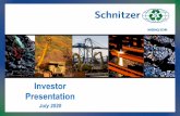 2020 July Investor Presentation - schnitzersteel.ca · Presentation July 2020 NASDAQ: SCHN. 2 Safe Harbor. Statements and information included in this presentation by Schnitzer Steel