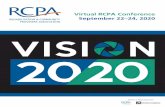 Virtual RCPA Conference September 22–24, 2020€¦ · At the completion of the 2020 conference, Vision 2020, participants will be able to: • Cite national trends in human services