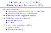 EE360: Lecture 12 Outline Underlay and Interweave CRs · Spectrum sensing . CR Motivation Scarce Wireless Spectrum and Expensive $$$ ... We develop blind null-space learning algorithms