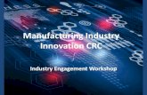 Manufacturing Industry Innovation CRC · value proposition (next session, 4) • Build industry support • Identify common problems or opportunities for CRC action and research (session