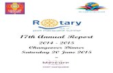 17th Annual Report - Rotary Club of Port Macquarie Sunrise ... Report 2015.pdf · 17th Annual Report 2014 - 2015 Changeover Dinner Saturday 20 June 2015 !!! At!!!!!