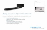 Bring music to life via Bluetooth · • Low-rise profile for the perfect fit in front of your TV Richer sound for watching TV and movies • Virtual Surround Sound for a realistic