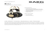 K92 cutsheet - akg-pro.ch · » Studio Monitoring » Home Recording » Rehearsal & Tracking FOR PROJECT STUDIOS, REHEARSALS AND TRACKING AKG K92 over-ear, closed-back headphones provide