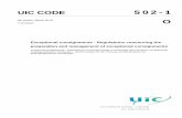 UIC Leaflet 502-1...Special arrangements are laid down in UIC Leaflet 502-2 for the coding of out-of-gauge consignments in accordance with the outline procedure. The carriage of exceptional
