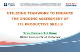 UTILIZING TEAMWORK TO ENHANCE THE ONGOING … · EFL productive skills with teamwork Final thoughts . ASSESSMENT methods or tools that educators use to evaluate, measure and ... Interviewing