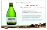 2016 Riesling - wvv.com€¦ · 2016 Riesling HISTORY of SUCCESS 2014: 89pts & Best Buy - Wine Enthusiast 2014: 90pts & Best Value - Wine Spectator 2013: 89pts & Best Buy - Wine Enthusiast