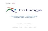 ComQi EnGage™ Adobe Flash Developers Guidelines · The programming language used in Flash applications is called Action Script. Action ... > R7 Flash 11.3 AS2, AS3.0 and video playback