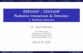 EEE4101F / EEE4103F Radiation Interactions & Detection - 2. … · 2015. 10. 13. · Like neutrons, gamma-ray are uncharged and create no direct ionization or excitation of material
