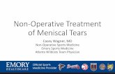 Non-Operative Treatment of Meniscal Tears...• PRP + trep 11 full heal and 4 partial out of 25 vs trep 7 f and 4 p out of 26 • PRP meniscus significant rate of meniscus healing