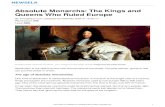 Absolute Monarchs: The Kings and Queens Who Ruled Europemrsmcnickle.com/absolutemonarchs.pdf · 2017. 10. 29. · Queens Who Ruled Europe Portrait of King Louis XIV of France, 1701.