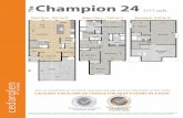 The Champion 24 2117 sq.ft. · 2020. 5. 22. · Champion 24 -Upper Floor BL Garage 408 ft² Basement Dev.0 ft² Main Floor 955 ft² Upper Floor 1162 ft² Total 2117 ft² FURN HRV