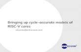 Bringing up cycle-accurate models of RISC-V cores · 2017. 11. 24. · Evaluate existing open source cores Evaluate the maturity of RISC-V tool chain Basis for a project for a new