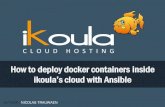 How to deploy docker containers inside ikoula’s cloud with ... · How to deploy docker containers inside ikoula’s cloud with Ansible AUTHOR : NICOLAS TRAUWAEN. Who is ikoula ?