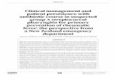 Clinical management and patient persistence with antibiotic …... · 2020. 1. 30. · a New Zealand emergency department Jeremy J Mathan, Jozsef Ekart, Clair Mills, Anthony Houlding,