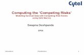 Computing the ‘Competing Risks’ · Survival Analysis - Time to event analysis Event of interest : Cancer relapse Myocardial infarction Discharge from hospital Death due to a specific