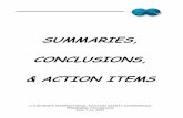 SUMMARIES, CONCLUSIONS, & ACTION ITEMS...Summaries, Conclusions & Action Items Page 3 Commission. He concluded by providing a list of the Agency’s priorities for the remainder of