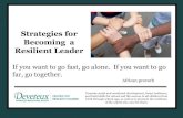Strategies for Becoming a Resilient Leader · Becoming a Resilient Leader Promote social and emotional development, foster resilience, and build skills for school and life success