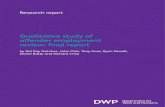  · Department for Work and Pensions Research Report No 784. Qualitative study of offender employment review: final report. Del Roy Fletcher, John Flint, Tony Gore, Ryan Powell, Elain